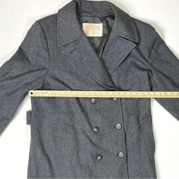 Pendleton Coat Women’s Size 12 100% Virgin Wool Long Gray Vintage - Picture 12 of 13